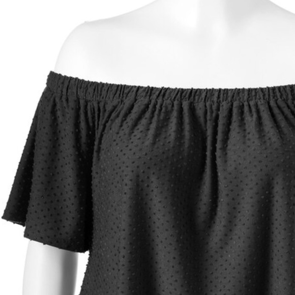 Plus Size Black Off the Shoulder Peasant T… - Picture 2 of 3